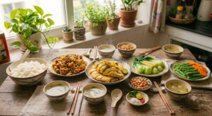 Bữa ăn đa dạng với nhiều nhóm thực phẩm