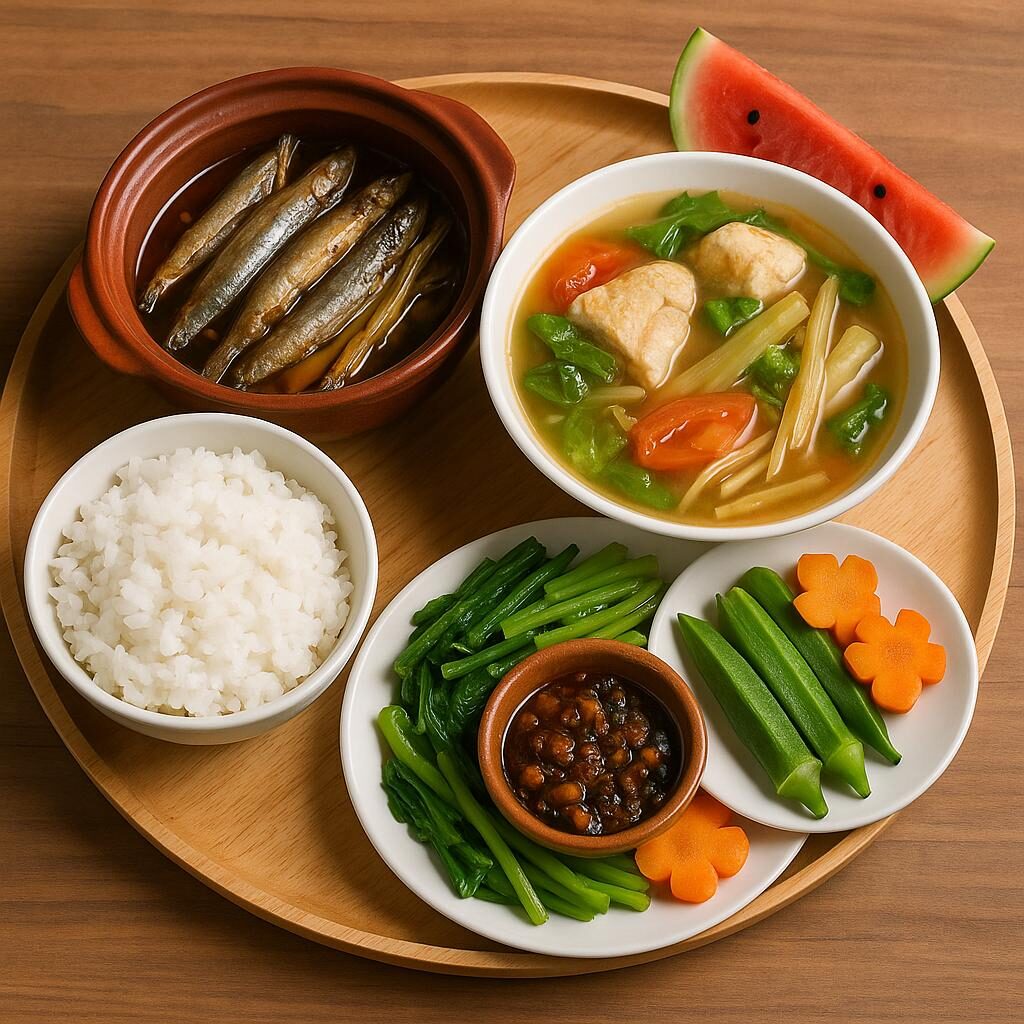 Ví dụ bữa ăn cân đối với các nhóm thực phẩm hằng ngày